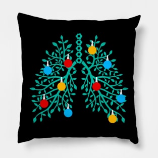 Lungs With Christmas Lights Respiratory Therapist Xmas Gift Pillow