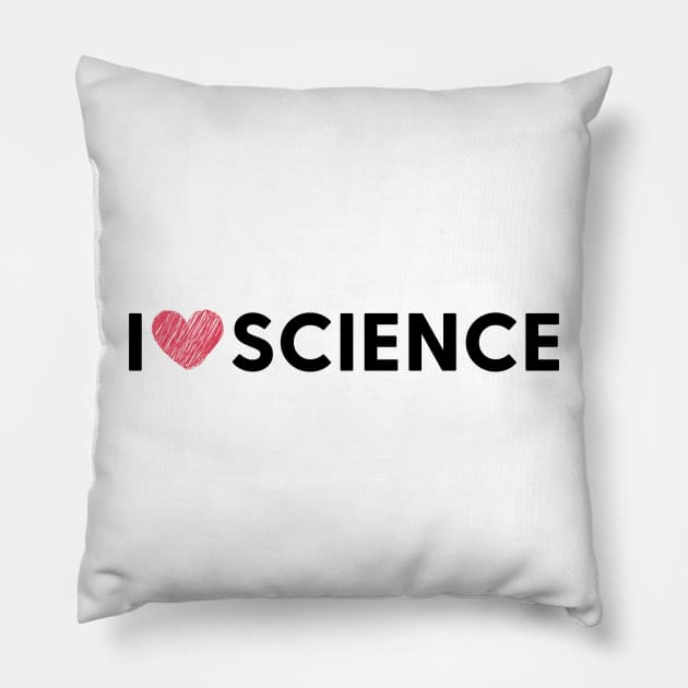 I Love Science Heart Pillow by labstud