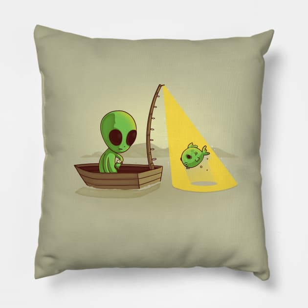 Alien Fishing Pillow by Naolito