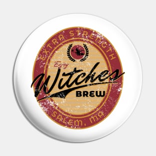 Vintage Witches Brew Beer Wine Funny Halloween Drinking T-Shirt Pin
