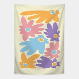 Cute colorful flowers, Floral art, Groovy abstract flowers, Cottagecore, Flower market Tapestry