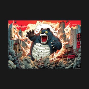 Panzilla Unleashed: A Hilarious Panda-Godzilla Mashup Wreaks Havoc in Tokyo T-Shirt