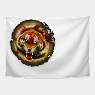 Cosmic Fire Tiger Roar Tapestry