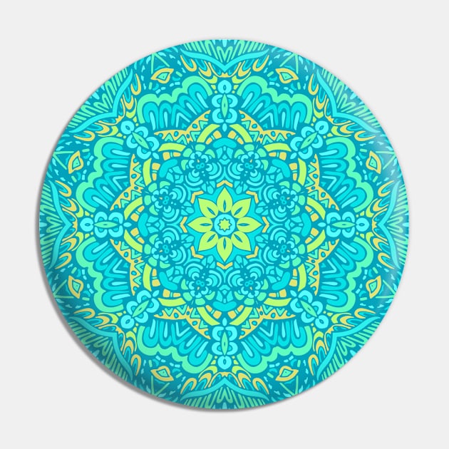 Colorful Oriental Rug Mandala Boho Pattern Pin by jodotodesign