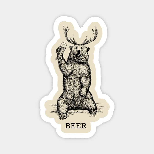 Bear + Deer = Beer Magnet by N8I