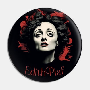 Dessin Edith Piaf - portrait - vector Pin