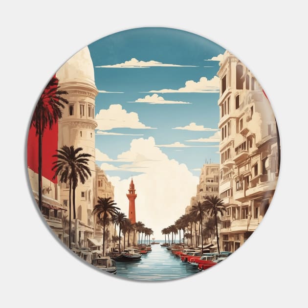 Alexandria Egypt Vintage Poster Tourism Pin by TravelersGems