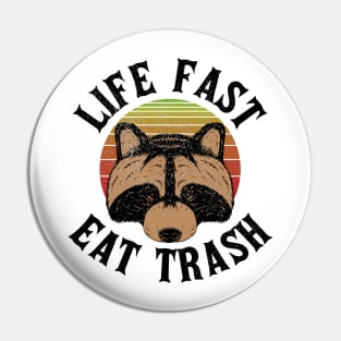 Raccoon Live Fast Eat Trash Pin