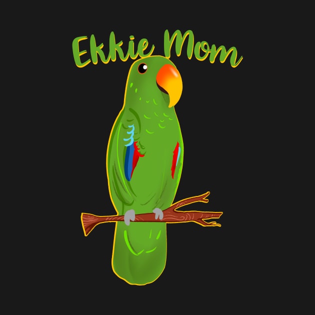 Ekkie Mom Cute Green Eclectus Parrot for parrot lovers by SusanaDesigns