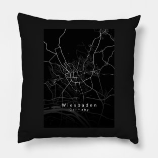 Wiesbaden Germany City Map dark Pillow