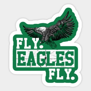 Fly Eagles Fly Philadelphia Football Est. 1933 - Vintage White Text - Philadelphia  Eagles - Sticker