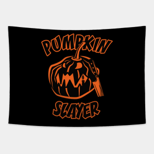 Pumpkin Slayer | Scary Halloween Pumpkin (plain colour) Tapestry