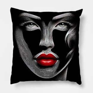 Artistic Face Lineart #1 Pillow