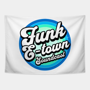 FUNK E-TOWN SOUNDCAST  - Staged Gradient Logo (blue/mint) Tapestry