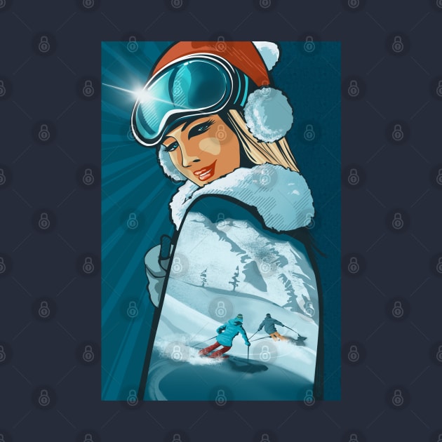 Retro Ski Bunny by SFDesignstudio