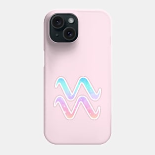 Aquarius Zodiac Symbol in Magical Unicorn Colors Phone Case