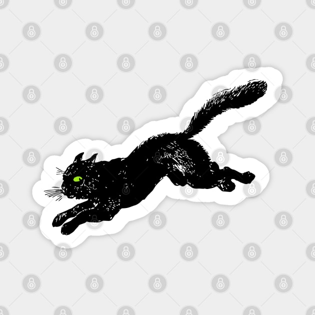 Vintage Spooky Halloween Cat Magnet by HungryDinoDesign