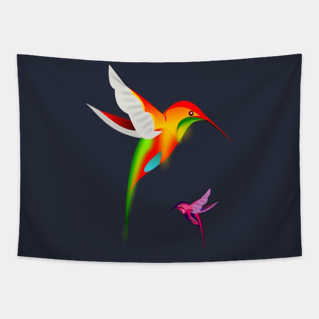 HUMMING-BIRD WIND POWER Tapestry by klimentina