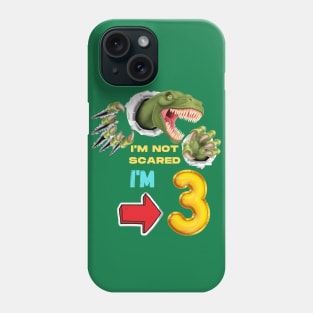 3rd Birthday Dinosaur Roaring Phone Case