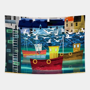 Fishing Village Tapestry