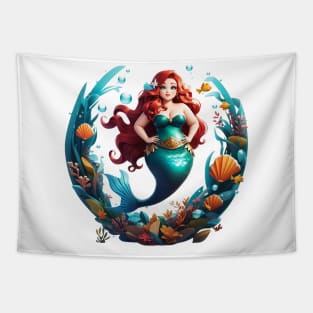 Plus Size Cute Mermaid Circle Tapestry