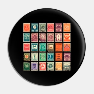 Fancy Postage Stamps Design Pin
