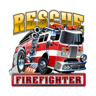 Cartoon Fire Truck T-Shirt