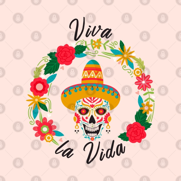 Viva la Vida quote. Dia de los muertes skull. by CoCoArt-Ua