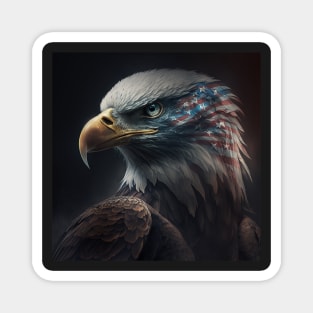 Traditional American Eagle and Flag Magnet