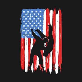 American Flag Judo Graphic T-Shirt