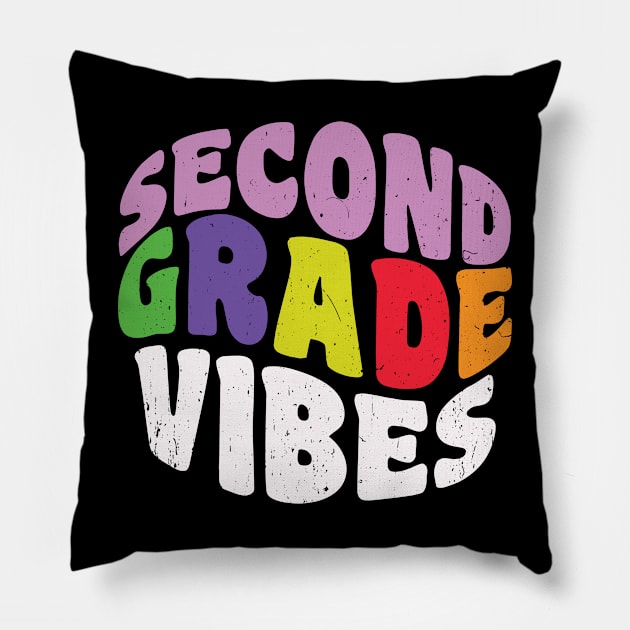 Second Grade Vibes for Students and Teachers Pillow by roboticaldad