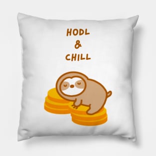 HODL and Chill Cryptocurrency Sloth Pillow