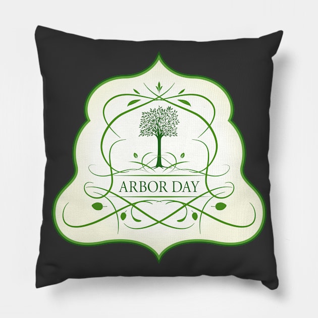 Arbor Day Crest Pillow by SWON Design