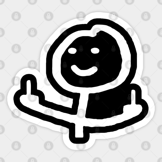 Middle finger stick man Stickers, Unique Designs