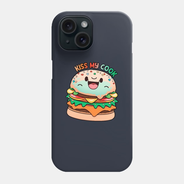 Kiss my cook burguer Phone Case by 3coo