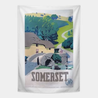 Somerset - GWR - Vintage Railway Travel Poster - 1936 Tapestry