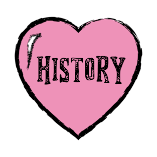 History Text in Pink Heart T-Shirt