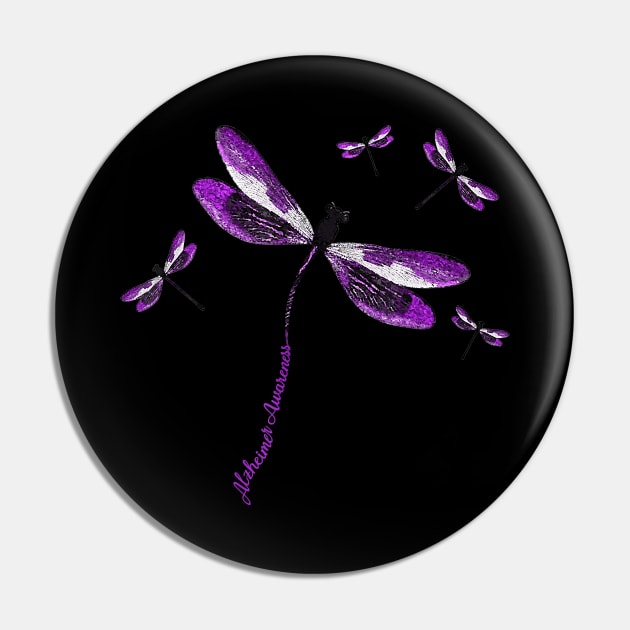 Dragonfly ALZHEIMER AWARENESS Gift Pin by thuylinh8