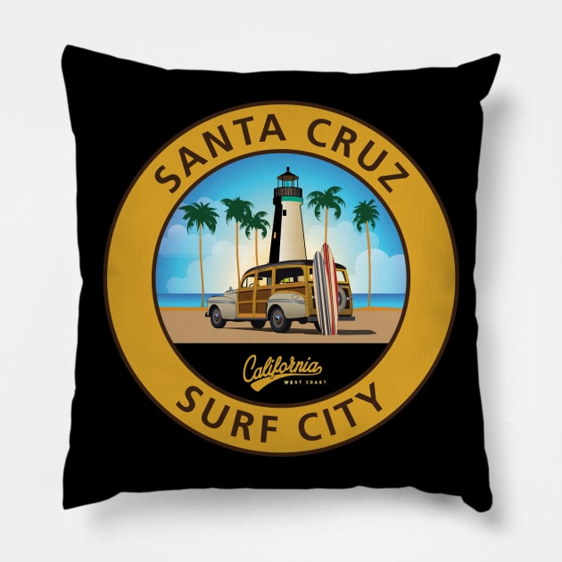 Santa Cruz California CA Light House Pillow by PauHanaDesign