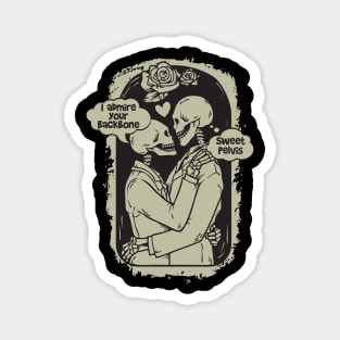 Fun Skeleton Embrace - Mutual Admiration Design Magnet