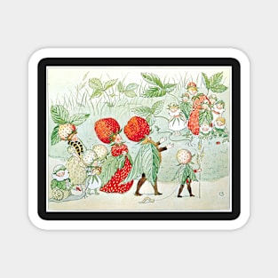 Cute Little Strawberry Garden People Fairy Tale Magnet