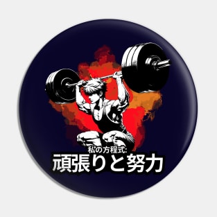 Anime Gym: Hard Work and Effort Showcase Pin