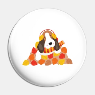 Autumn Dog, Cute Dog, Basset Hound, Autumn Leaves Pin