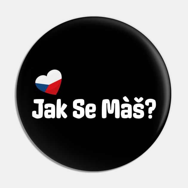 Czech Jak Se Mas Greeting Pin by SunburstGeo