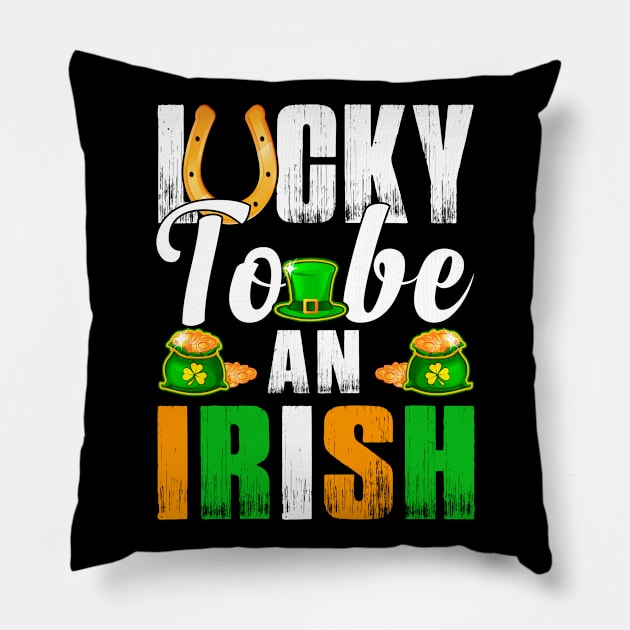 Lucky to be Irish St. Patrick's day Pillow by Albatross