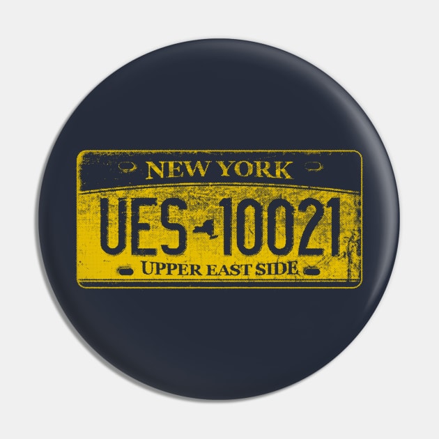 Upper East Side Zip Code 10021 (New York License Plate) Pin