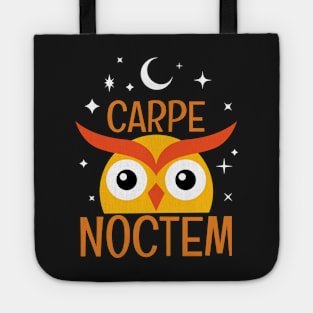 Carpe Noctem III - Seize The Night - Latin Quotes Phrase - Cute Funny Owl Tote