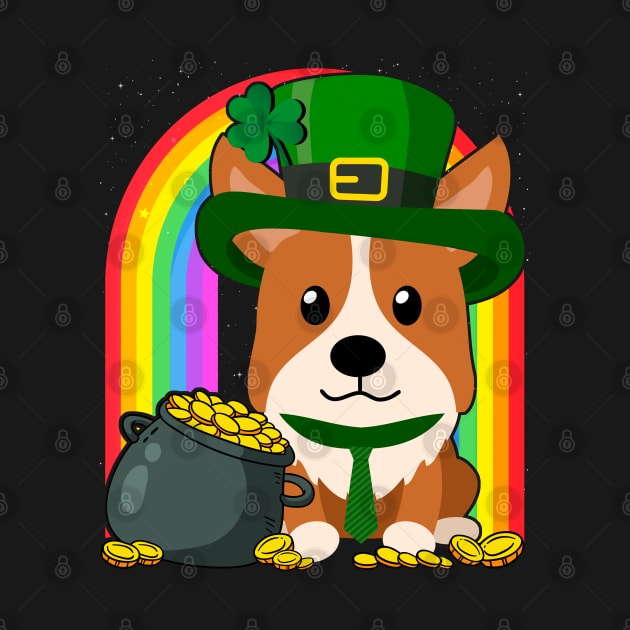 Corgi Rainbow Irish Clover St Patrick Day Dog Gift graphic by theodoros20