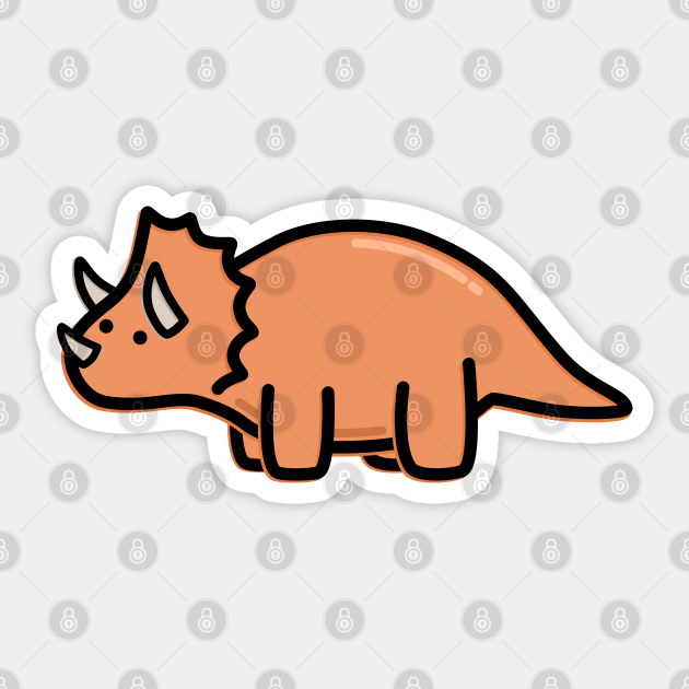 Cute Triceratops Cute Dino Sticker Teepublic