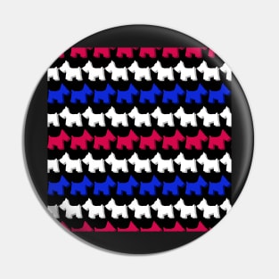 Cute Patriotic Scottie Dog Stripes Pin